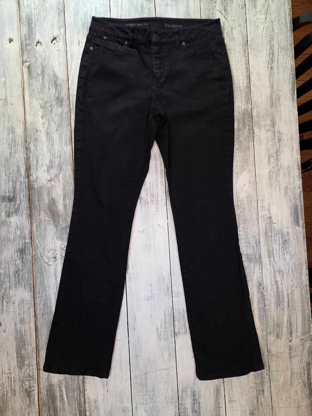 Talbots Women's Black Curvy Bootcut Jeans sz 10 Long